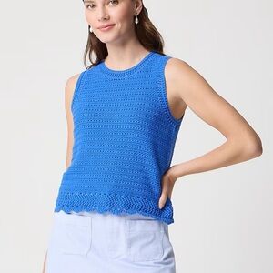 J. Crew Factory Crochet sweater-tank in Bright Grotto